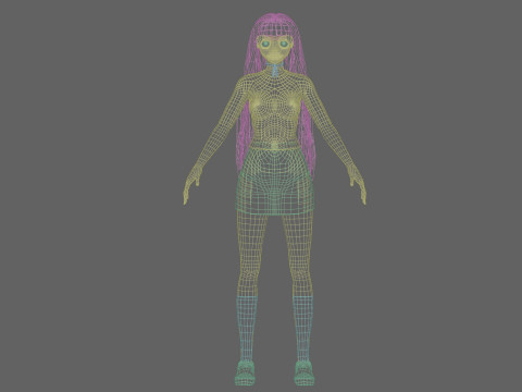 Anime teen girl V31524 Modèle 3D