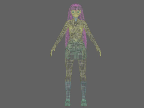 Anime teen girl V31524 3D Model