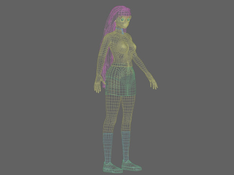 Anime teen girl V31524 Modèle 3D