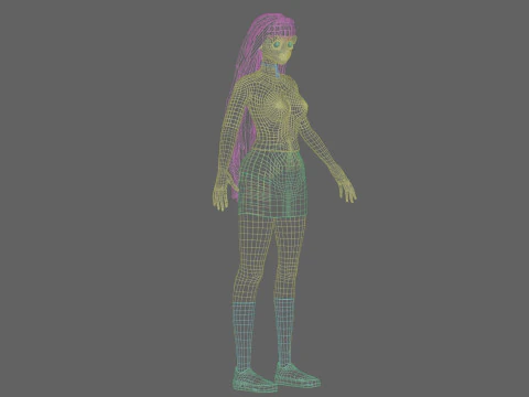 Anime teen girl V31524 3D Model