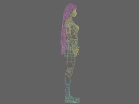 Anime teen girl V31524 Modèle 3D