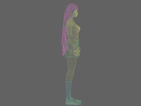 Anime teen girl V31524 3D Model