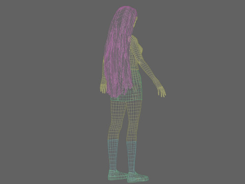 Anime teen girl V31524 Modèle 3D