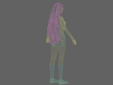 Anime teen girl V31524 3D Model