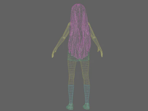 Anime teen girl V31524 3D Model