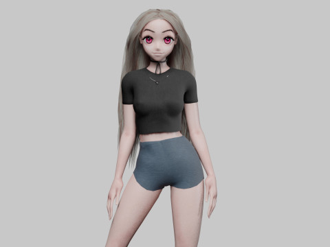 Anime Young girl V34196 3D Model