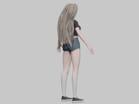 Anime Young girl V34196 3D 模型