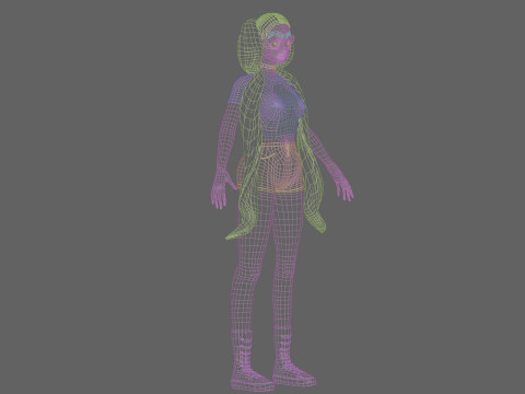 Basic anime girl V27846 3D Model