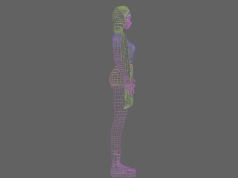 Basic anime girl V27846 3D Model