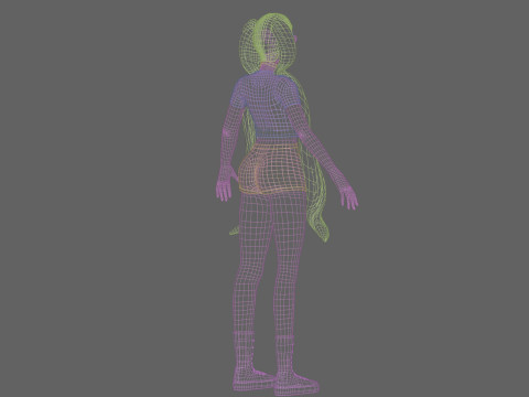 Basic anime girl V27846 3D Model