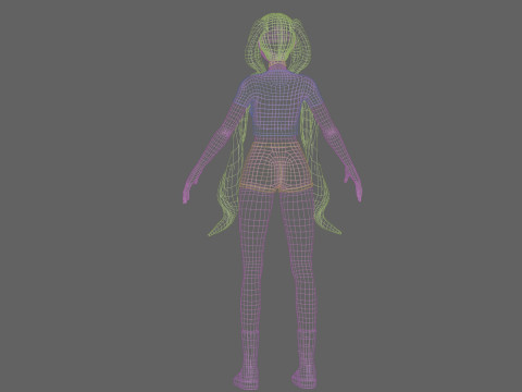 Basic anime girl V27846 3D Model