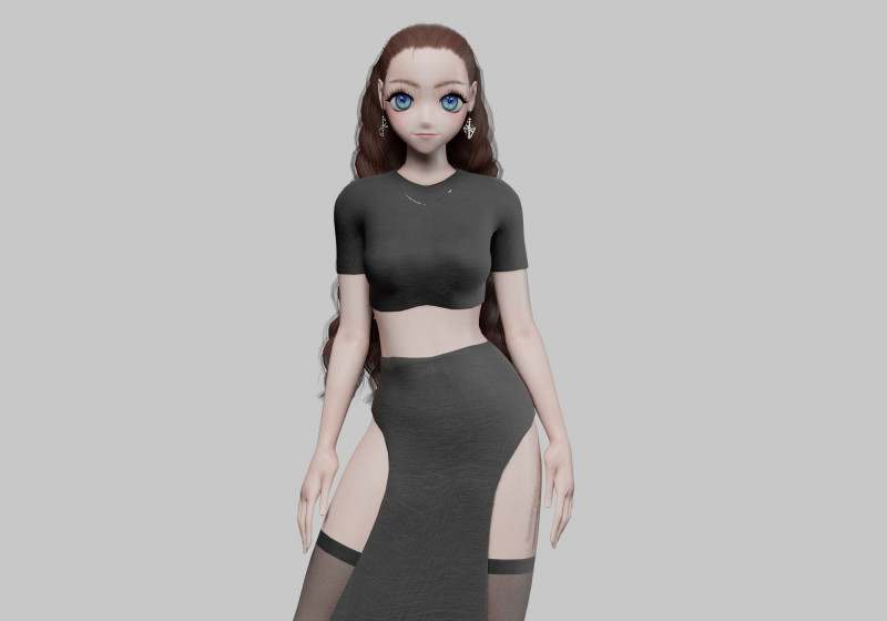 Basic Beautiful girl V33681 3D 模型 .c4d .max .obj .3ds .fbx .stl .blend