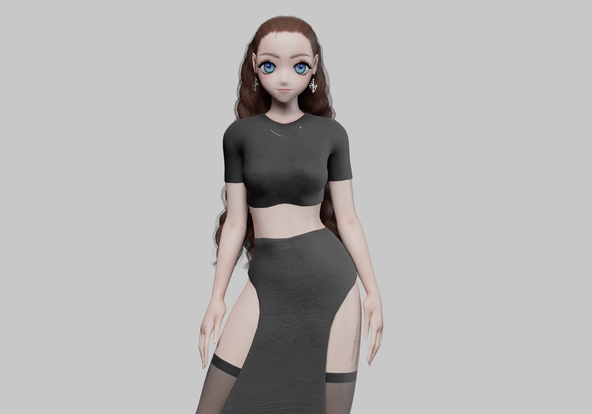 Basic Beautiful girl V33681 3D Model .c4d .max .obj .3ds .fbx .stl .blend