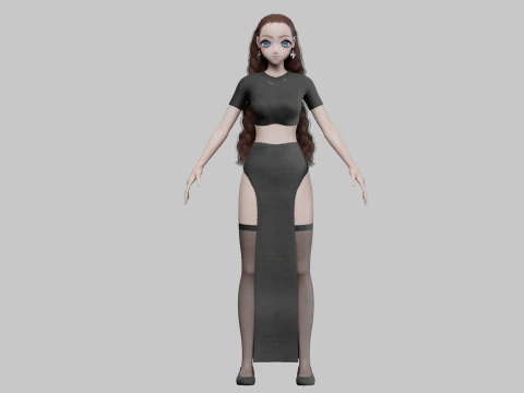 Basic Beautiful girl V33681 3D Model