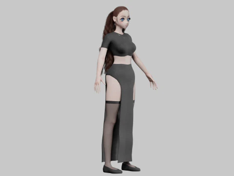 Basic Beautiful girl V33681 3D Model