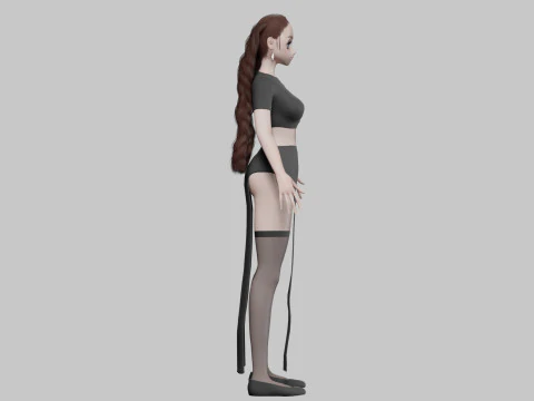 Basic Beautiful girl V33681 3D Model