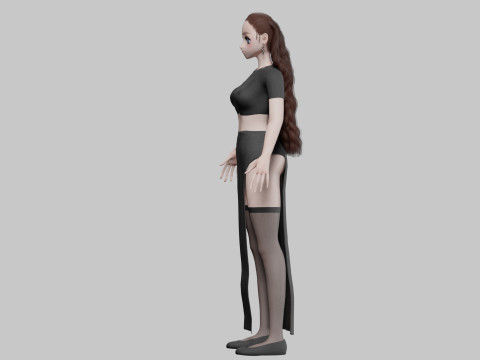 Basic Beautiful girl V33681 3D 模型