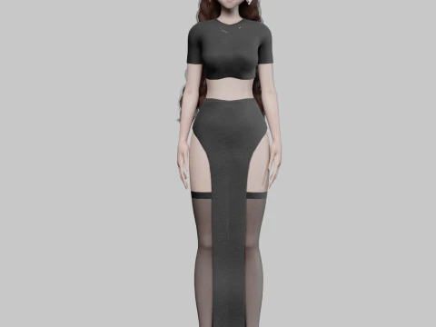 Basic Beautiful girl V33681 3D Model