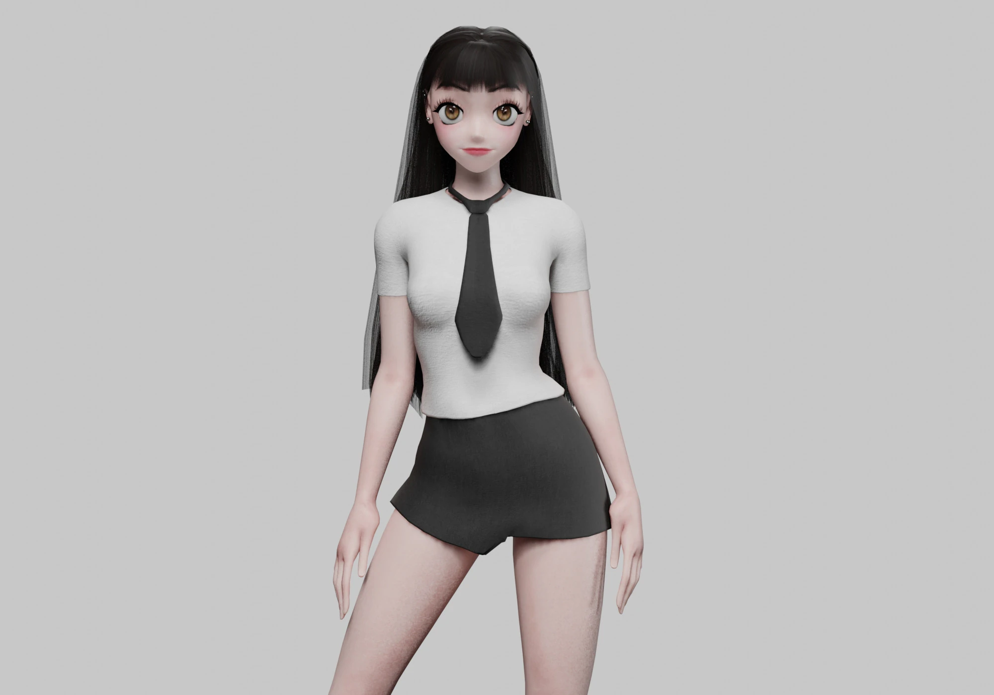 Basic classic girl V29125 3D Model .c4d .max .obj .3ds .fbx .stl .blend 