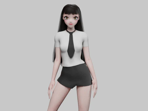 Basic classic girl V29125 3D Model