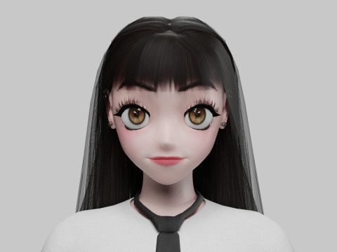Basic classic girl V29125 3D 模型