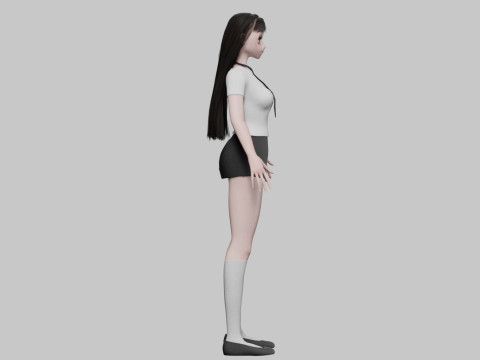 Basic classic girl V29125 3D 模型