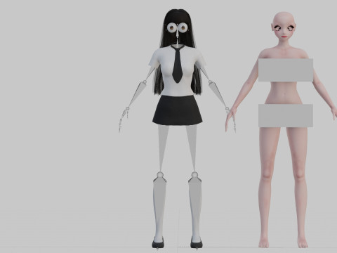 Basic classic girl V29125 3D 模型