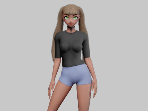 Basic cool girl V26733 3D Model