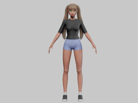 Basic cool girl V26733 3D Model
