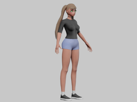 Basic cool girl V26733 3D Model