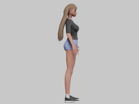 Basic cool girl V26733 3D Model