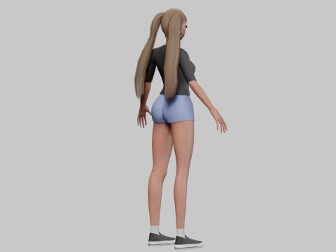 Basic cool girl V26733 3D Model