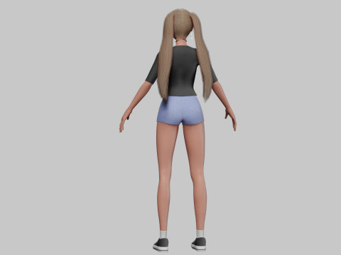 Basic cool girl V26733 3D Model