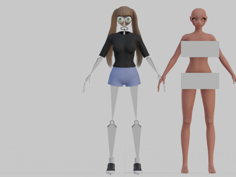 Basic cool girl V26733 3D Model