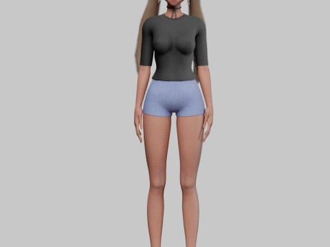 Basic cool girl V26733 3D Model
