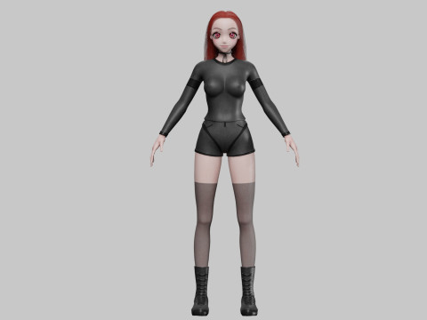 Basic cute girl V34663 3D 모델