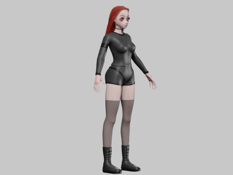 Basic cute girl V34663 3D 모델