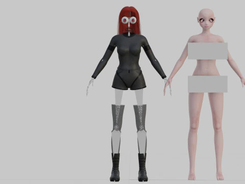 Basic cute girl V34663 3D Model