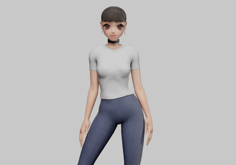 Basic sweet girl V20768 Modello 3D .c4d .max .obj .3ds .fbx .stl .blend 