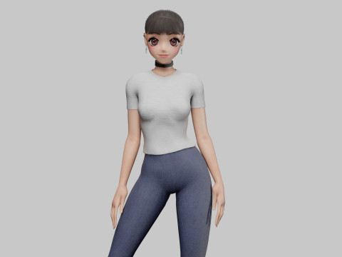 Basic sweet girl V20768 3D Model