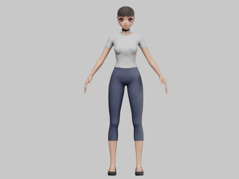 Basic sweet girl V20768 3D Model