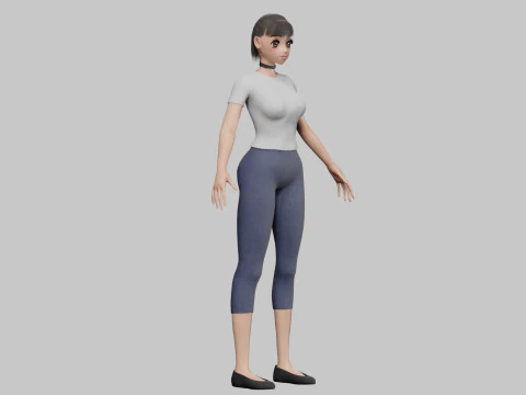 Basic sweet girl V20768 3D Model