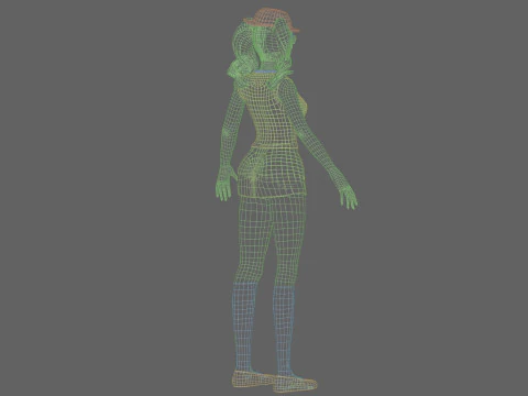 Beautiful anime girl V29066 3D Model