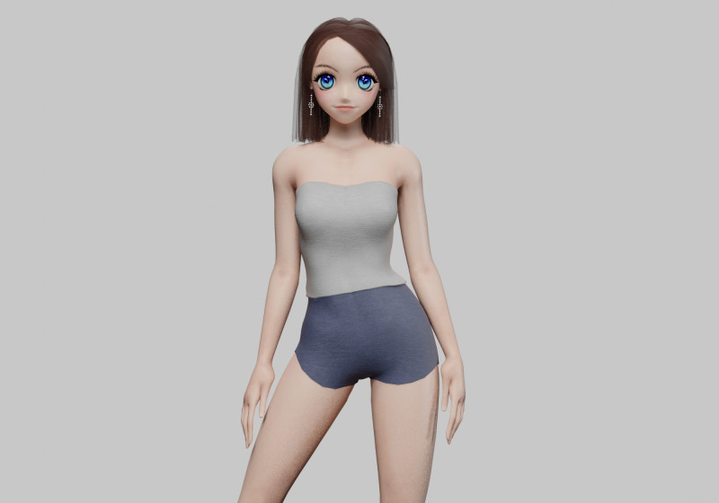 Beautiful Basic girl V28280 3D Model .c4d .max .obj .3ds .fbx .stl .blend