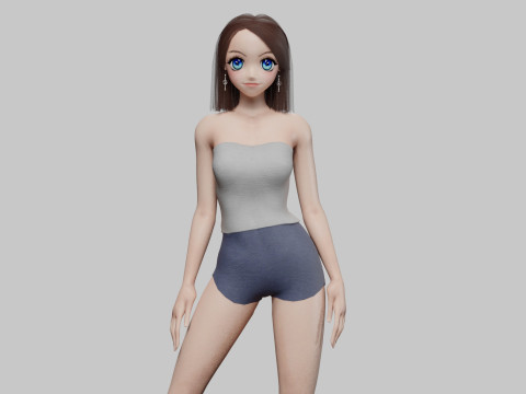 Beautiful Basic girl V28280 3D Model