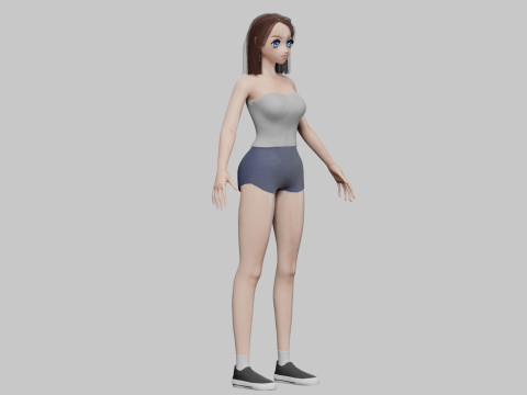 Beautiful Basic girl V28280 3D Model