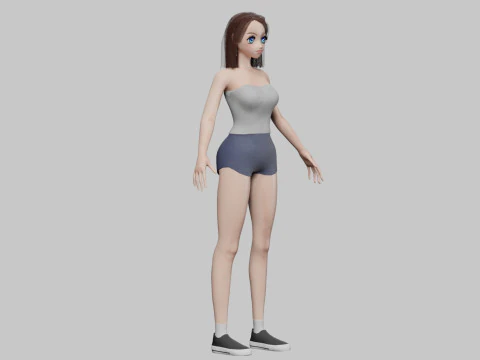 Beautiful Basic girl V28280 3D Model