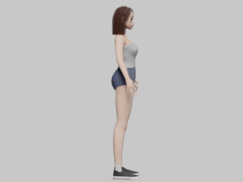 Beautiful Basic girl V28280 3D Model