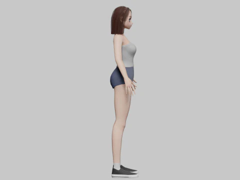 Beautiful Basic girl V28280 3D Model