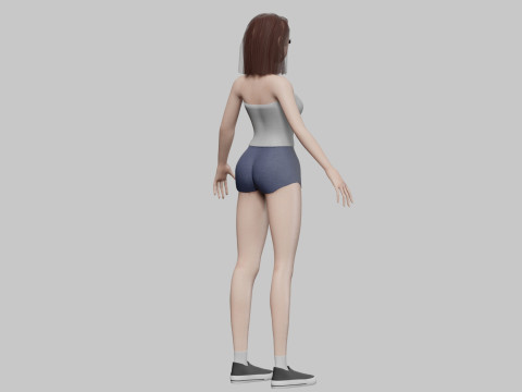 Beautiful Basic girl V28280 3D Model